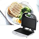 Máquina para hacer pan, tostadora, tamaño pequeño, versátil, ABS, máquina de calentamiento rápido, fácil de almacenar y transportar para paninis, hamburguesas, bistecs, sándwiches