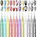 Born Pretty 12 Colors Nail Art Pens Set,3D Nail Point Graffiti Dotting Pen Acrylic Paint Pens Point Liner Pen Drawing Painting Quick Dry Nail Markers for DIY Nails Art Beauty Adorn Manicure Tools