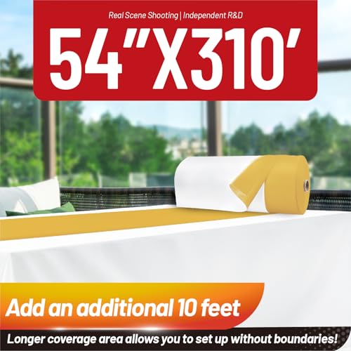 Image of Plastic Table Cloth, 310 Ft X 54 In Disposable Tablecloth White Gold Tablecloth PEVA Premium Plastic Table Cloth Disposable with Any Cut Sliding Cutters for Picnics, Parties, Birthdays, Weddings