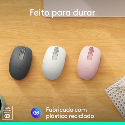 Mouse sem fio Logitech M196 com Conexão Bluetooth, Design Ambidestro Compacto, Rastreamento Preciso, Compatível com PC e Mac,