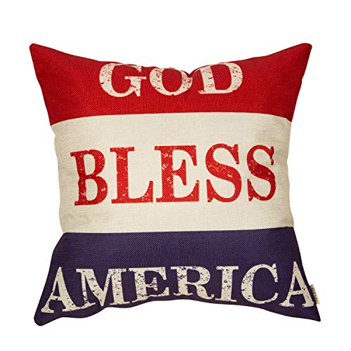 God Bless America Patriotic Quote Cushion Case