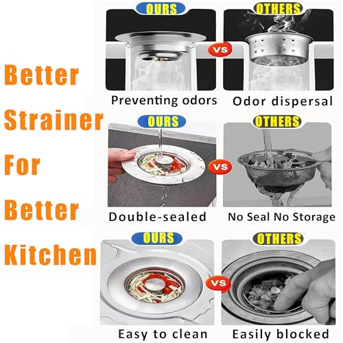Colador de acero inoxidable para fregadero de cocina miniatura 6