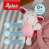 SIGIKID 41189 Rassel Schaf Red Stars Mädchen und Jungen Babyspielzeug empfohlen ab Geburt rosa