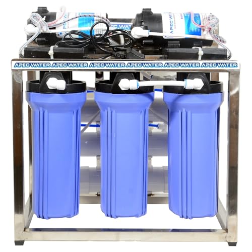 Image of Apec Water 25 LPH Double Purification Commercial RO Water Purifier 25 Liter Per Hour Blue Stainless Steel Full Automatic With TDS Adjuster Blue 25L