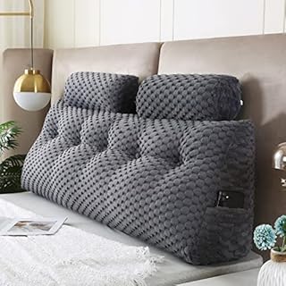 Gpround Wedge Headboard Pillows + Head Roll Pillow Bed Wedge Pillow for Headboard Large Bolster for Bed Rest Reading Pillows Backrest Pillows for Sitting in Bed Backrest Positioning Support