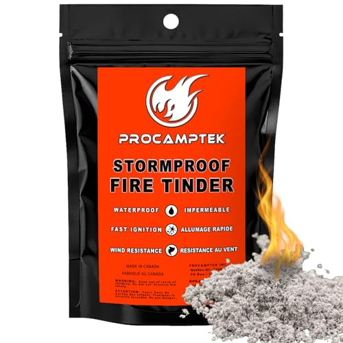 Procamptek Stormproof Fire Tinder Extreme Weatherproof Fire Starter Tinder for Emergency, Survival,