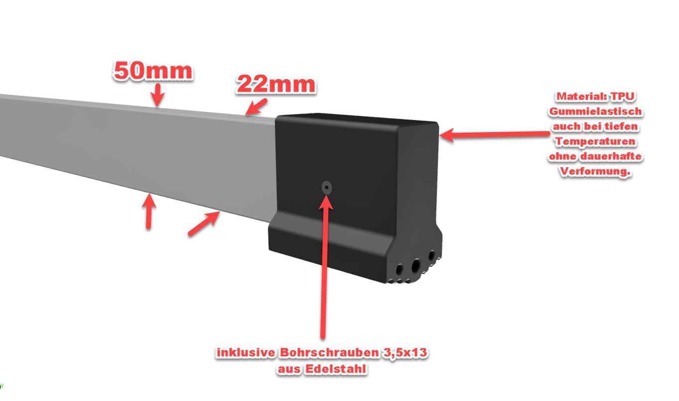 Lot de 4 pieds d'échelle pour traverses - Chaussures d'extérieur en TPU - Résistants aux UV - Conviennent à de nombreux types d'échelles - Antidérapants (50 x 22)