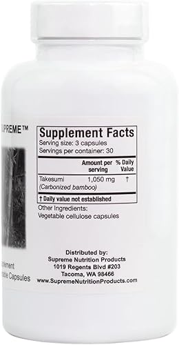 Miniatura 2 de Supreme Nutrition Takesumi Supreme, 90 cápsulas vegetarianas de carbón de bambú activado puro