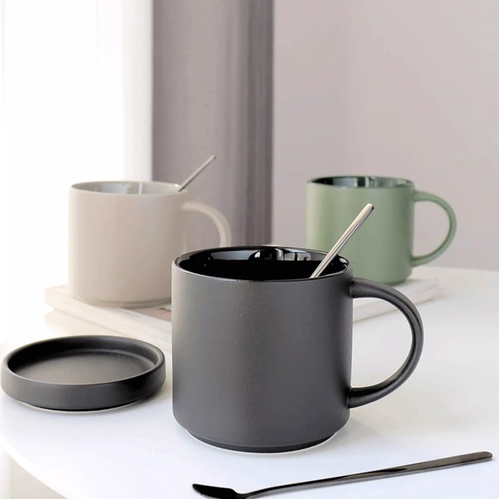 ENGENDER Tazas Cafe Taza De Cerámica Simple, Taza De Café De Oficina, Taza De Té Retro, Taza De Agua De Gran Capacidad Mug Cups(B)