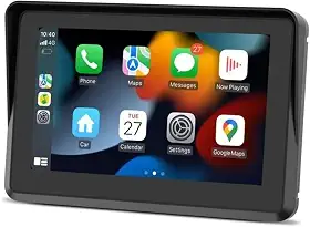 Central Multimídia MP5 para Moto 5" com Tela Touch – CarPlay e Android Auto, Bluetooth, à Prova d’Água, GPS, USB, Áudio Veicular