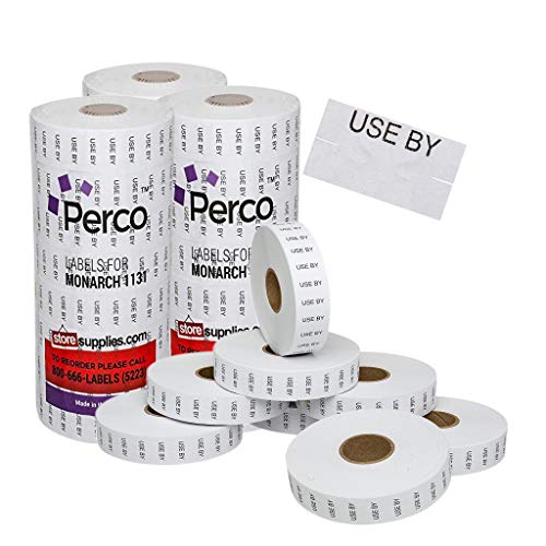 Black Print on White"USE by" Labels for Monarch 1131 Price Gun - Buy 2 Sleeves Get 1 Free! 24 Rolls, 60,000 Labels