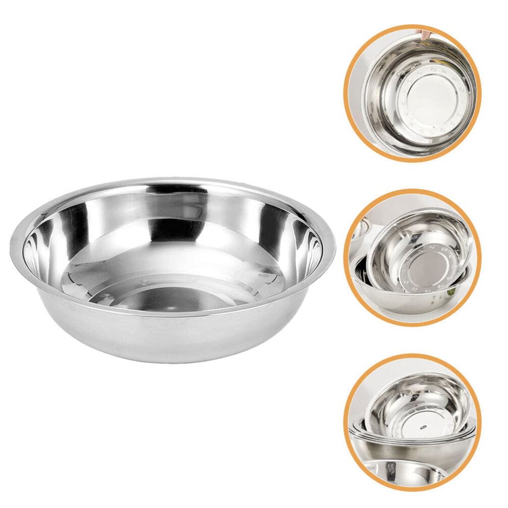 CALLARON Zuppiera Ciotola In Metallo Bacinella In Acciaio Inox Ciotola Per Lavare Le Verdure Ciotola Per Mescolare Insalatiera Piatto Vasca Lavabo Vasca Fruttiera Per Cucina Domestica L