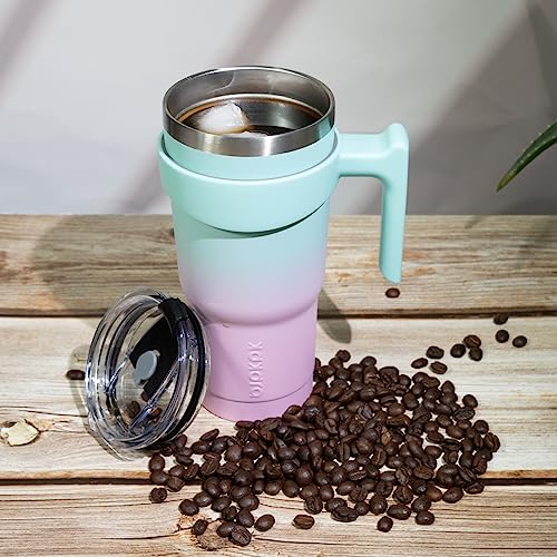 Image of BJPKPK 20 oz Tumbler with Handle & Straw, Insulated Stainless Steel Mug