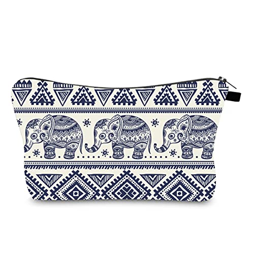 FITINI Makeup Bag Elephant Travel Small Portable Cosmetic Organizer Pouch for Women Girls Zipper Waterproof Clutch Toiletry Storage4