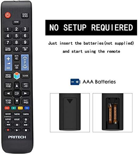 Diagram showing battery insertion for the remote control