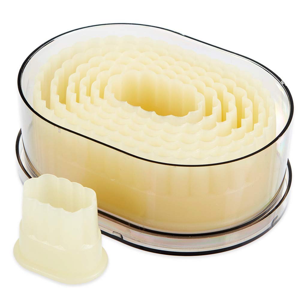 Thermohauser 8300031466 Cookie Cutter Set (Nylon), Heart and Wave, White, Diameter 4.5-12.3 cm, 7-Piece Set, Plastic
