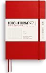 LEUCHTTURM1917 - Carnet de notes Couverture souple moyenne A5-123 Pages numérotées pour l'écriture et la publication (papier en règle, cerise)