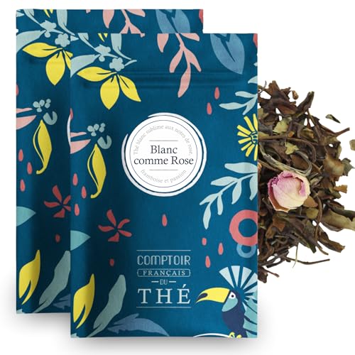Thé blanc à la rose sans amertume sachet refermable 2x50g