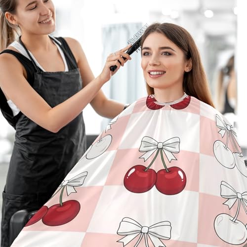 Capa para Corte de Cabello CEBUGI Roja Blanca Ajustable Profesional miniatura 7