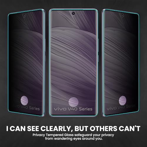 Image of ArmourPro UV Privacy Tempered Glass Screen Protector for Vivo V40 (6.78 Inch, Pack of 2) Edge to Edge Full Screen Coverage | Anti-Spy, Anti-Peeping & 9H Hardness Glass