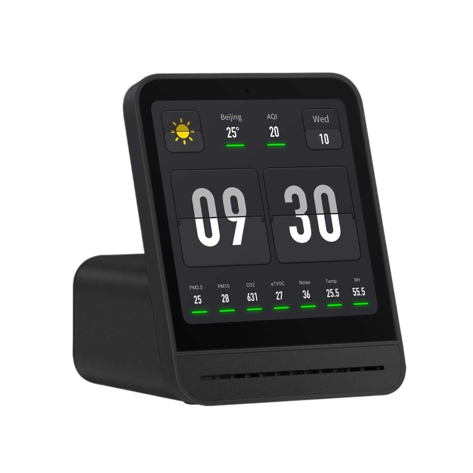 Air Quality Monitor, Air Detector Temperature Humidity Sensor CO2 Quality Monitor(Nero)