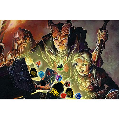 Toyful 6 Sets Dnd Dice Polyhedral Dungeons And Dragons Dnd Rpg Mtg Table Game Dice Bulk With Free Six Drawstring Bags And D&D Dice Tower Black #TOP6