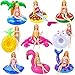 18INDC 9Pcs Doll Swimming Pool Inflatable Float Including - Flamingos Donuts Pineapples Shells Crabs Rabbit Inflatable Drink Holder for Pool Party and Kids Toys