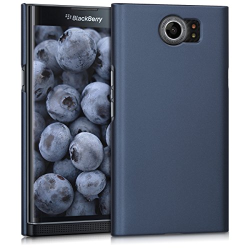 kwmobile Case for BlackBerry Priv - Hard Plastic Anti Slip Grip Shockproof Protective Phone Cover - Dark Blue Matte