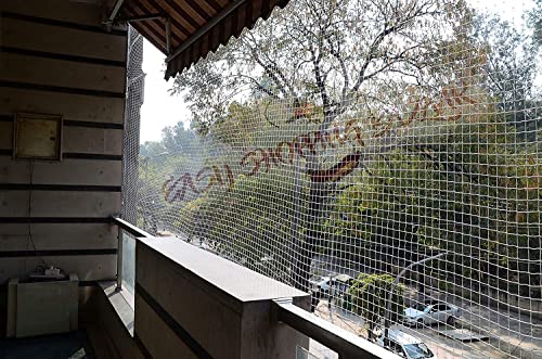 Image of EasyShoppingBazaar Bird Net /Pigeon Net /Anti Bird Net UV Stabilized HDPE (with Clips & Tying Ropes) White 15Ply - 5 x 12 Ft