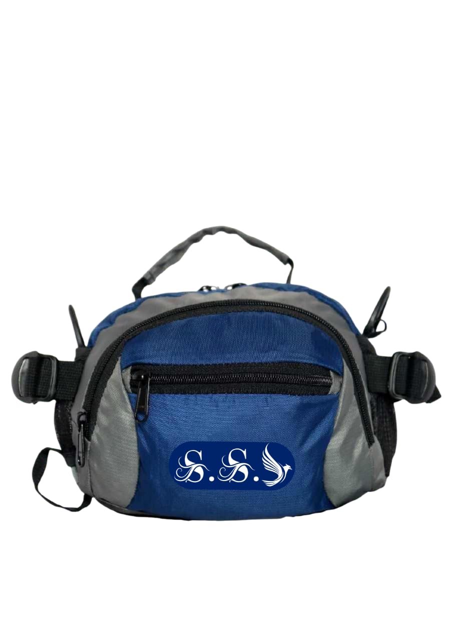 money belt kamar belt for men & women | adjustable travel waist pouch with multiple zipper pockets | secure fanny pack for cash passport mobile | lightweight hiking running belt bag (navi blue grey)