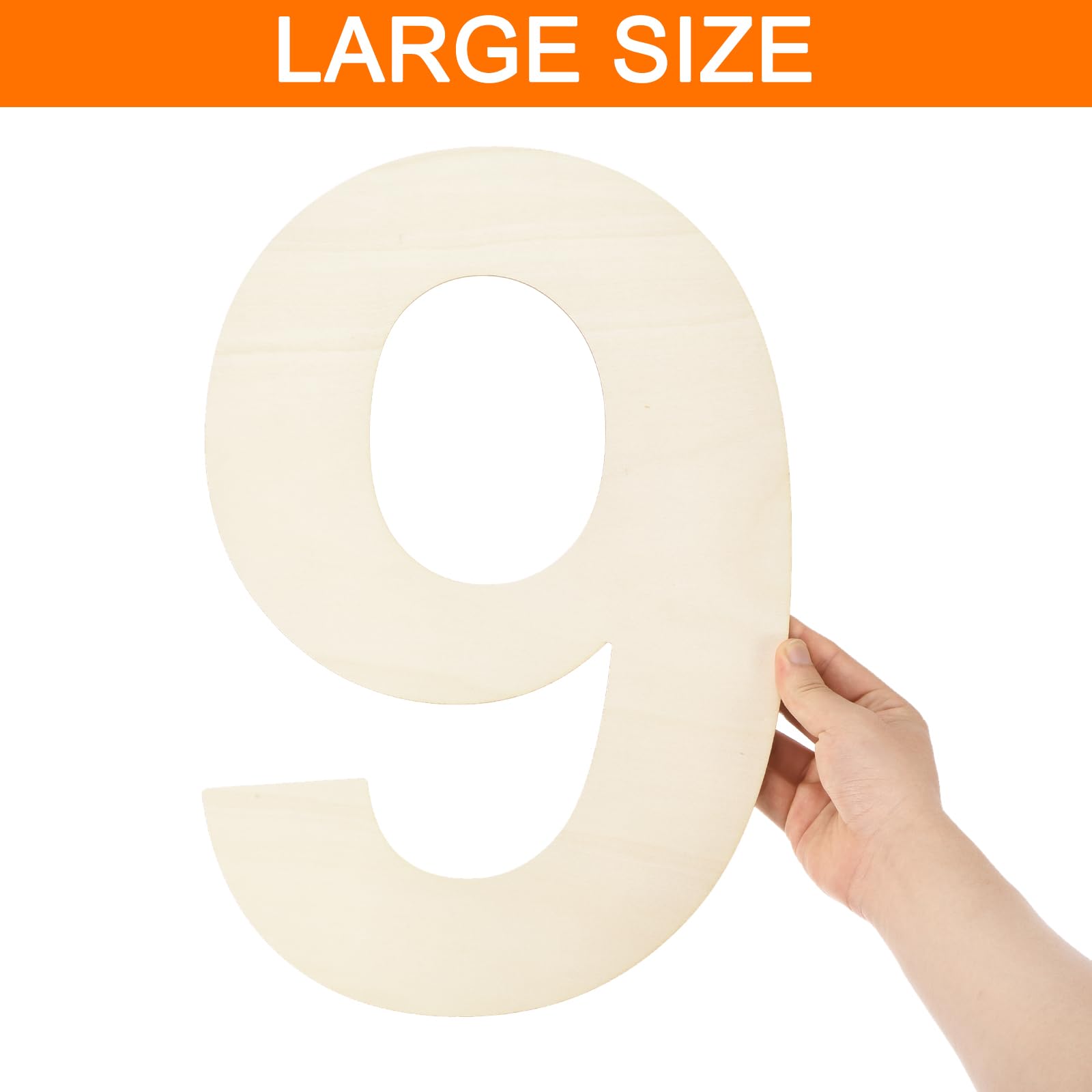 QUARKZMAN 14 Pollici Numero in Legno, Segno Numero Legno Non Finite Vuoto per Artigianato Progetti Fai Da Te Compleanni Feste Decorazioni Nuziali Decorazioni Murali(Numero 9)