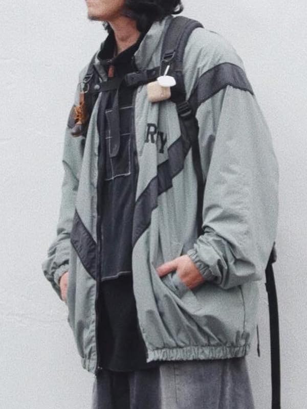 BAIMORE Men's Retro Stand Collar Zip Up Reflective US IPFU PT ARMY Military Jacket with Pocket4