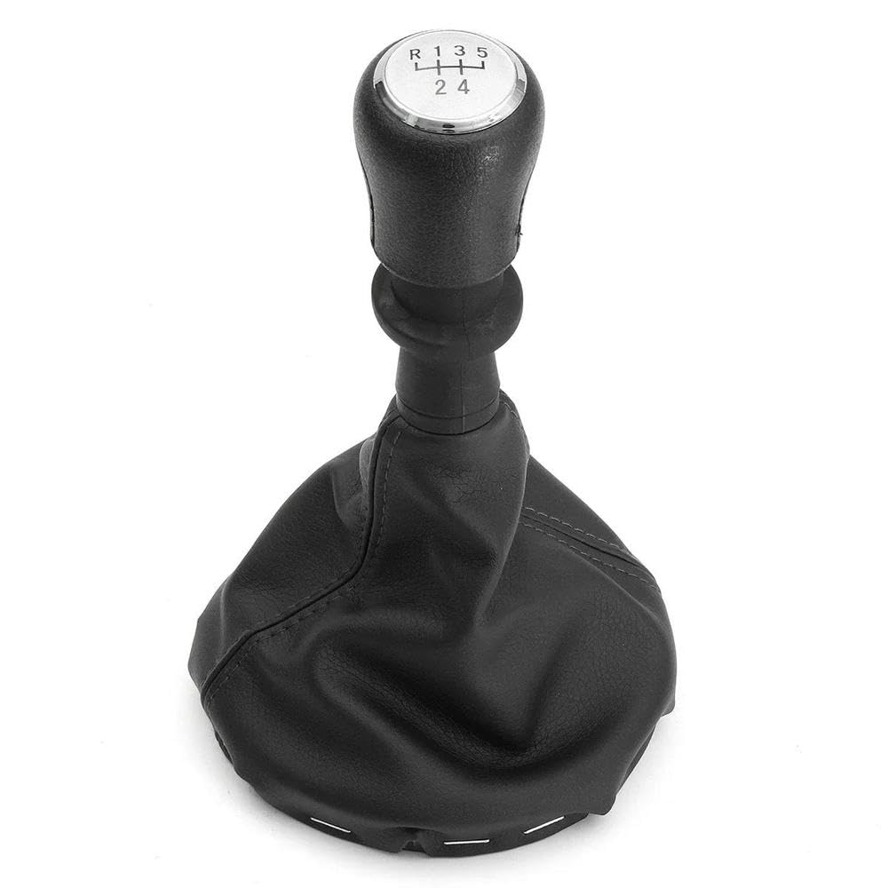 Poanbcgy 1Pc Silver Shift Ball Joint 5 Speed Leather Car Gear Stick Shift Knob For Transporter T5 T5.1 T6 Gp 2003-2019(1Pc Silver)