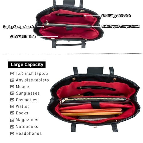 Bolso acolchado para laptop mujer 15.6 pulg cuero PU miniatura 6