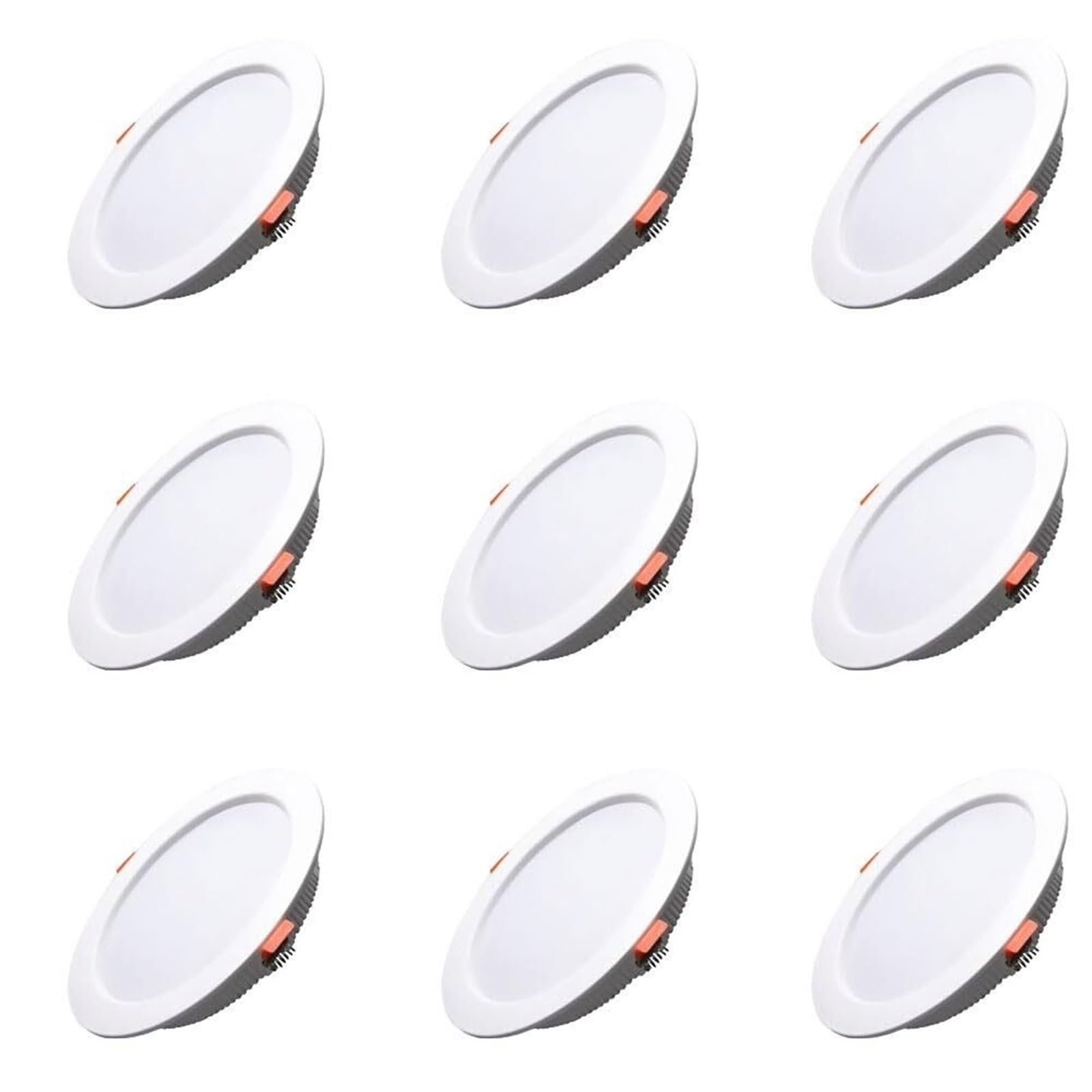 Ultra cienka lampa sufitowa 3CCT 3000K/4000K/6000K, smukły panel 5W/7W/9W/12W/15 W z listwą deflektora, 3,8-5,7 cala, opakowanie 9 szt. (5 W, światło neutralne) (9W, ciepłe światło)