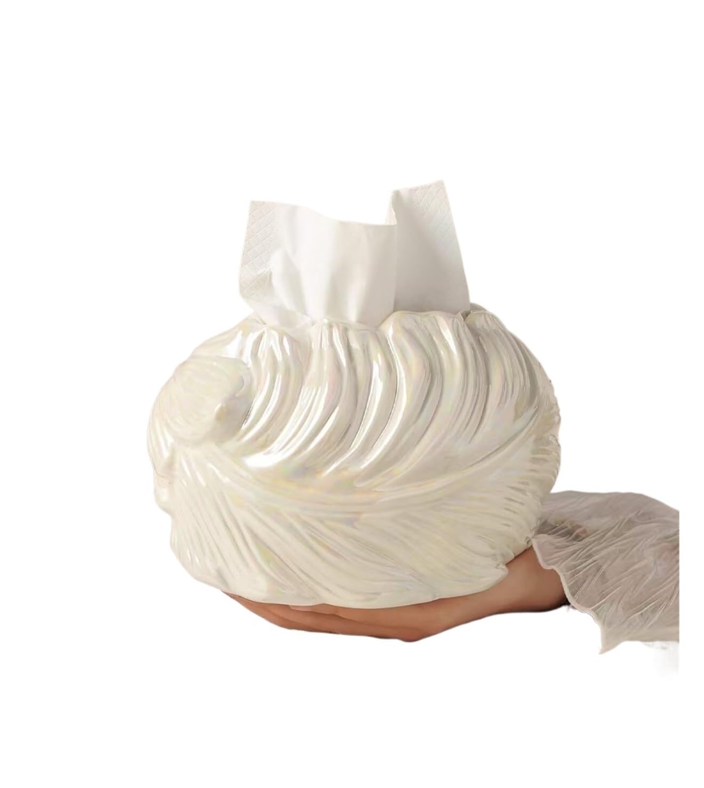 Boîte à mouchoirs en céramique décorative forme de feuille moderne