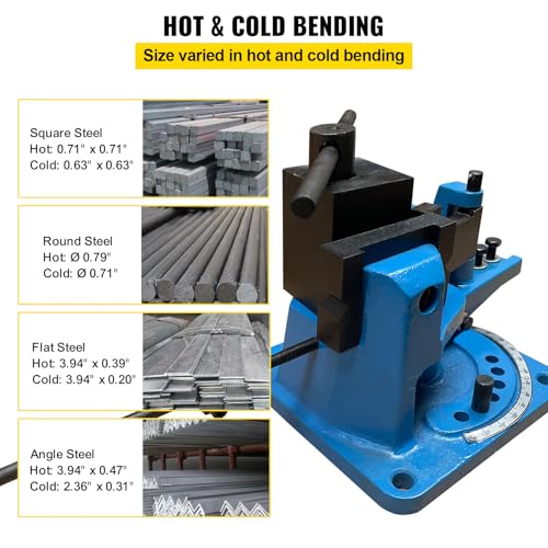 Happybuy UB-100 Manual Flat Steel Universal Metal Rebar Bender Angle Iron 120 Degree Heavy-Duty Metal Rod Bender Hot and Cold With Detachable Bending Lever Strip Steel, Flat Steel, Round Steel - Image 5