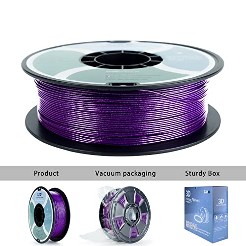 Image of ZIRO Diamond Series Filament, 3D Printer Filament 1.75mm, Shiny Sparkle PLA with Glitter, Twinkling Neatly Wound 1kg /2.2lbs Spool, Fit Most FDM 3D Printers, Dimaond Purple