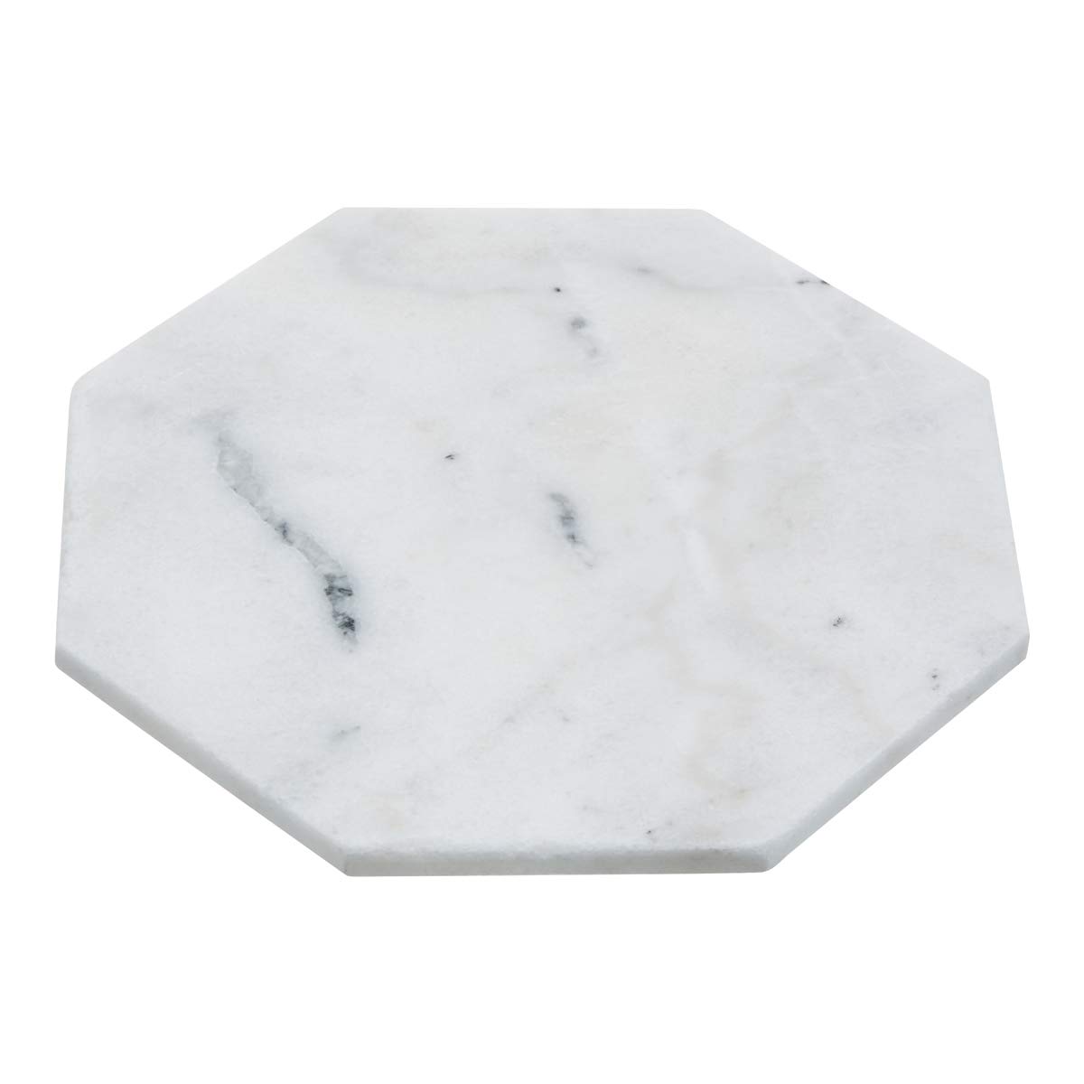 Orsina White Octagonal Marble TrivetHeat-Proof Hot PlateGeometric Stone Pot StandSmooth Surface Heat Pad from B&Q