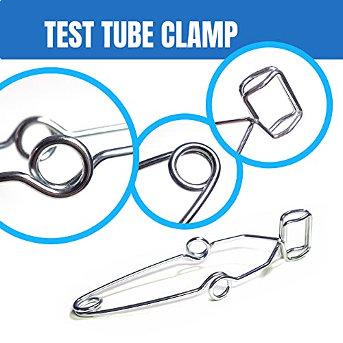 Scientific Lab Tools Pack For Basic Starter, Chemistry Set - Crucible Tongs Lab Spatula Scoop U-Shape Spoon Test Tube Clamps Stainless Steel Forceps Tweezers #TOP6