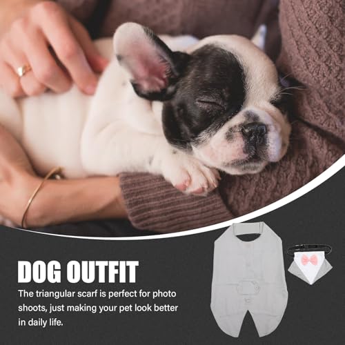 Disfraz Formal para Perro Talla L Gris miniatura 4