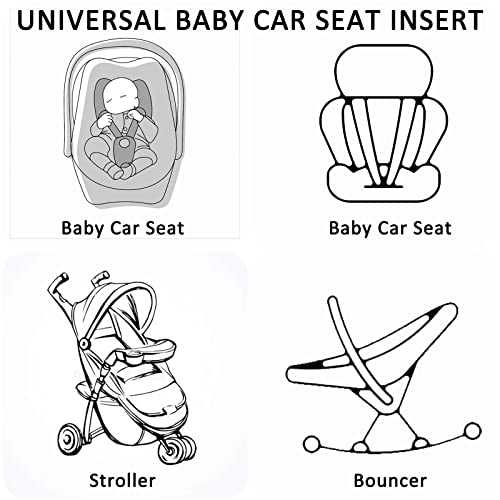 Image of Reversible Infant Car Seat Insert, 2 in 1 Gray Car Seat Head Support Baby Boys Girls, Soft Newborn Carseat Insert Cushion, Perfect for Carseats, Strollers, Swings (Animals)