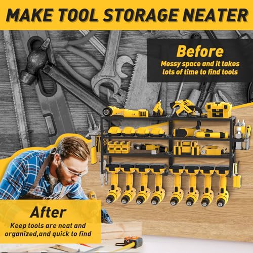 Mefirt DRILL ORGANIZER WALL MOUNT Power Tool Organizer - 8 Drill Holder Wall Mount thumb #7