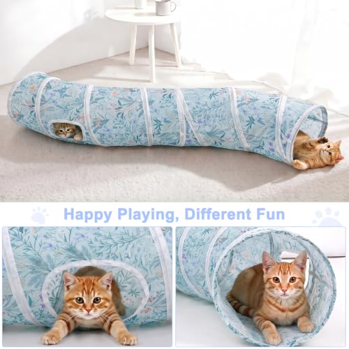 Image of Glittme S-Shape Cat Tunnel, Foldable Cat Tunnels for Indoor Cats