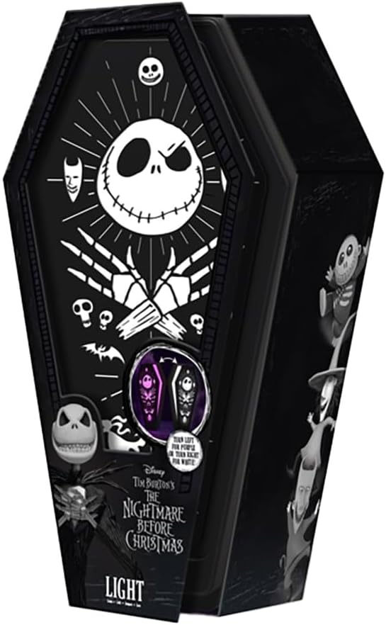 Paladone Nightmare Before Christmas Coffin Light Officially Licensed Disney Night Light Spooky Halloween Decor, Moody Accent with Two Light Colors, Idea Gift for Movie Fans