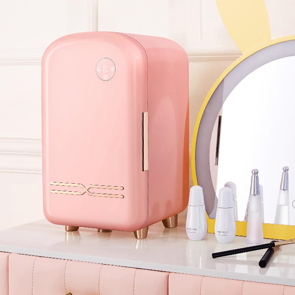 Mini Frigorifero Portatile per Cosmetici, Frigorifero per Cosmetici Domestici da 12 Litri, Temperatura Costante 8-18°C (46,4-64,4°F), Contenitore Caldo E Freddo da Tavolo,E