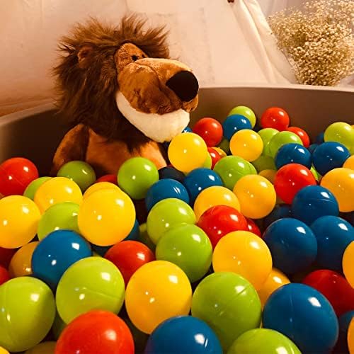 100 Ball Pit Balls Plastic Balls, 4 Bright Colors for Baby/ Toddler/ Kids Birthday Party Decoration &Ball Pit/Ball Pool, 2.17 inches