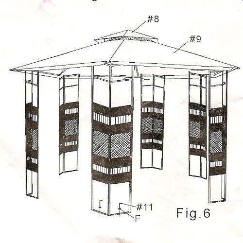 Hexagon Gazebo Replacement Canopy 