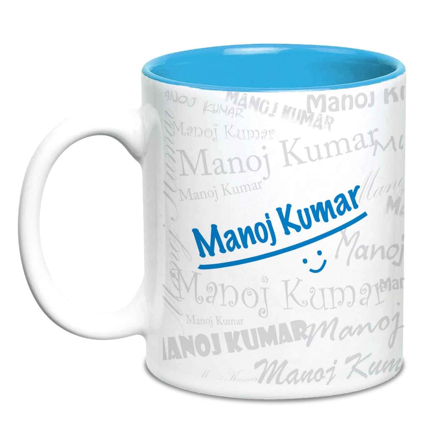 Hot Muggs Me Graffiti Mug - Manoj Kumar Personalised Name Ceramic, 315ml, 1 Unit