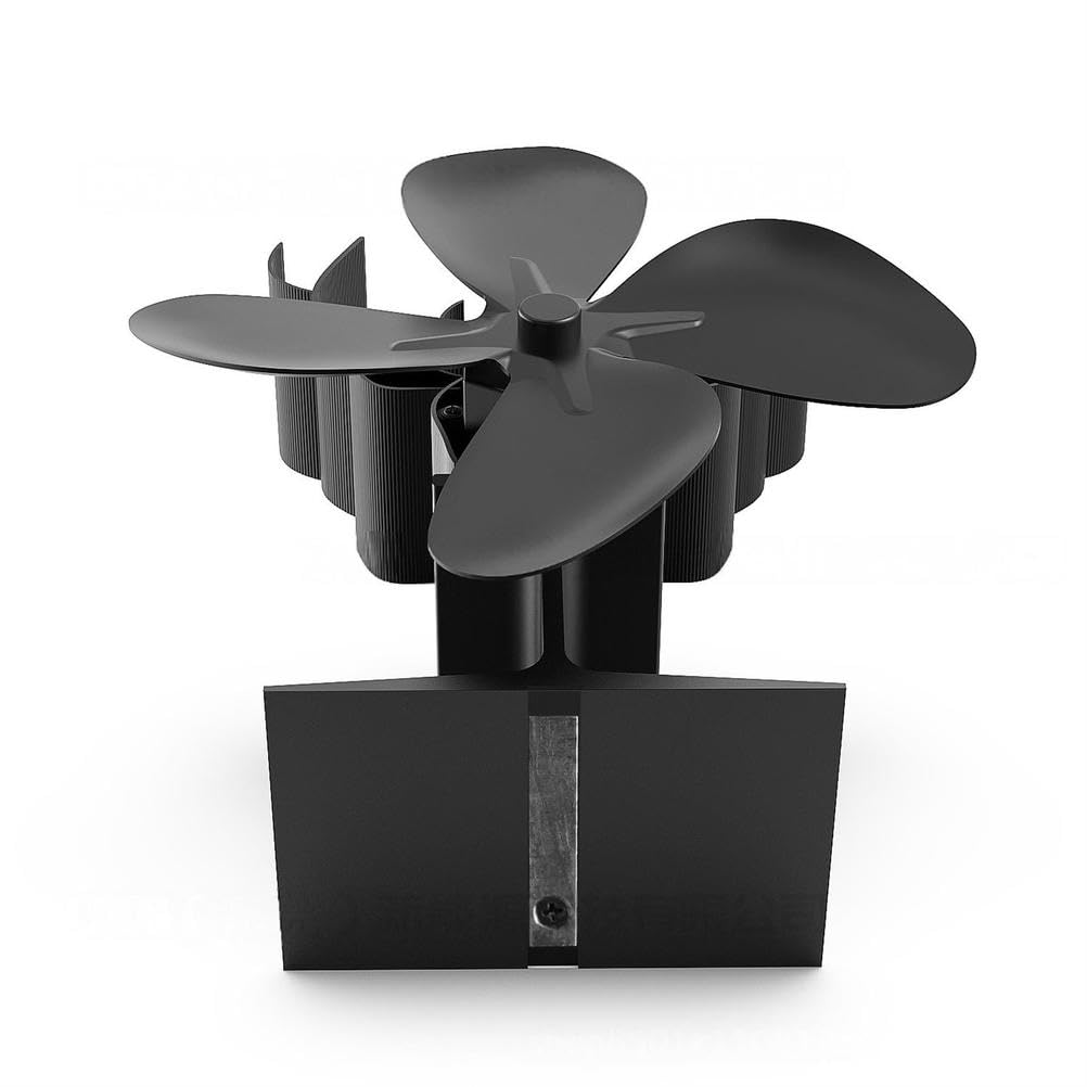 Wärmebetriebener Holzofenventilator, 4 Flügel, Kaminventilator für Heimheizung, leiser Betrieb, Energieeinsparung, kein Strom erforderlich für effiziente Wärmeverteilung